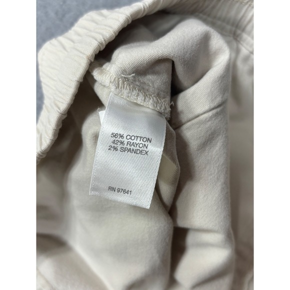 J.Jill Women's M Medium Casual Crop Pants Beige Drawstring Elastic Waist - Picture 8 of 12